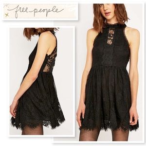 Black Free People Verushka Lace Sleeveless Dress